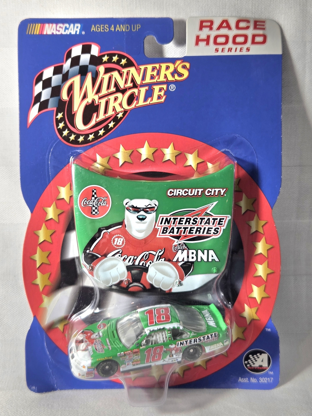 Coca Cola Winner's Circle Green and Red Race Hood Toy Car – #18 Interstate
